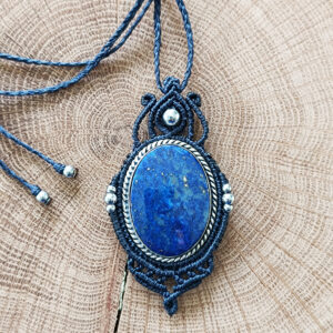 Collier sautoir lapis lazuli, Lauramacrame.com